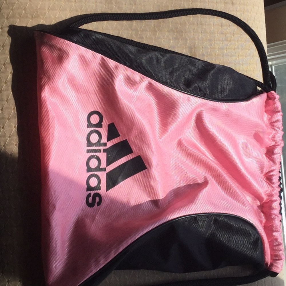 Adidas- Black with pink lettering-gym bag